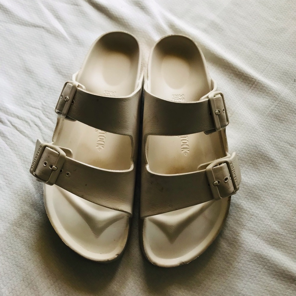Birkenstock‎ White Double-Strap Sandals